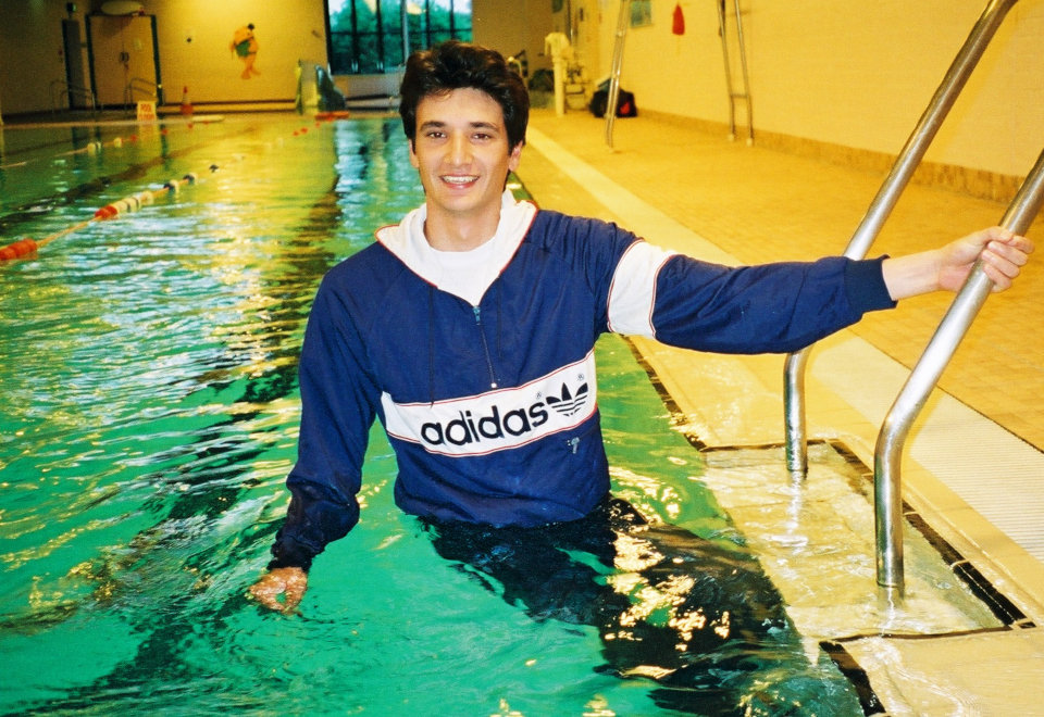 swimming pool hoodie blue